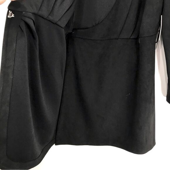 Jason Wu Black Faux Suede Wrap Mini Dress NEW - Picture 8 of 16